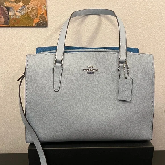 š©µšš©µNWT Two Tone Blue Coach Carryall š©µšš©µ - Picture 4 of 13